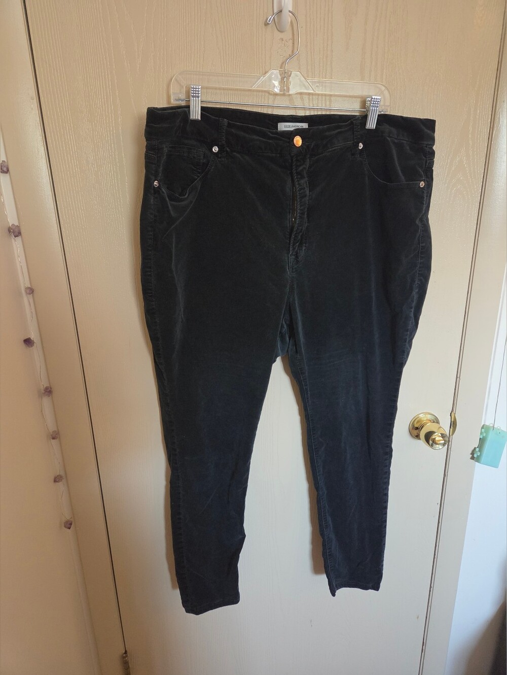 Good American Good Legs Crop Womens Velvet Jeans Plus Size 20